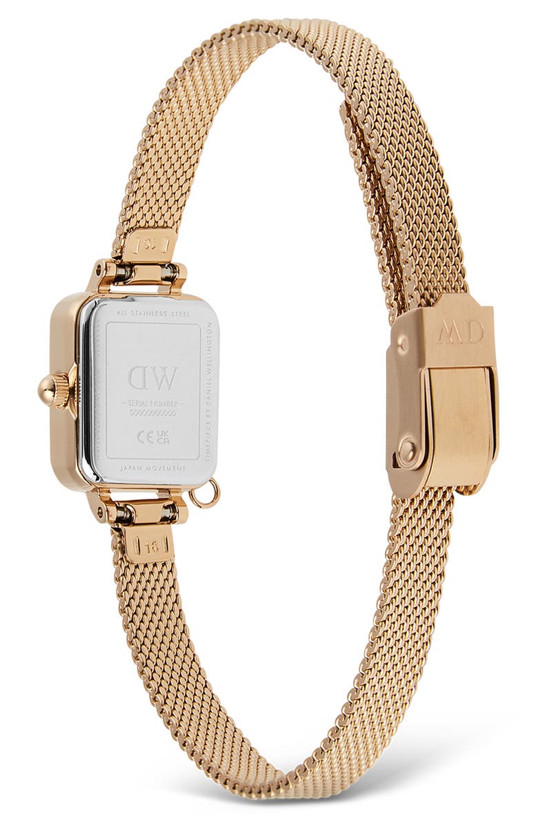 Daniel Wellington Quadro Mini Crystal Zodiac Bracelet Watch, 15mm, Alternate, color, Gold