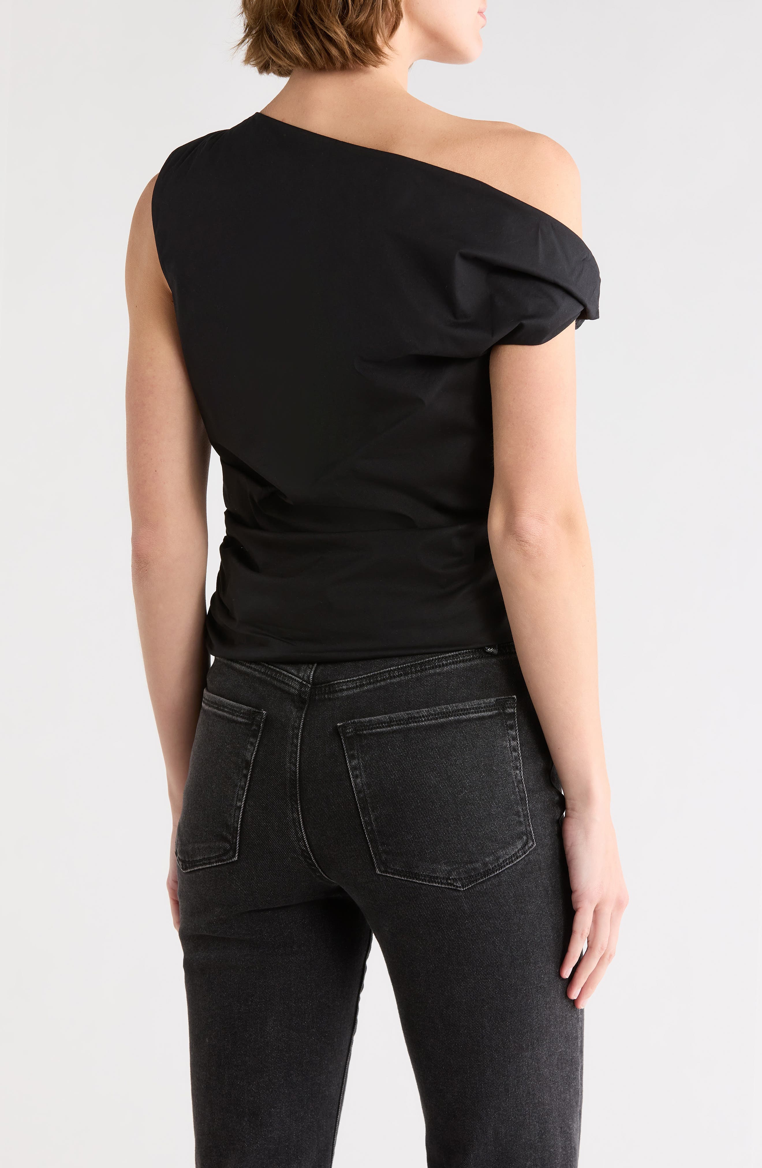 One-Shoulder Poplin Top - image 2