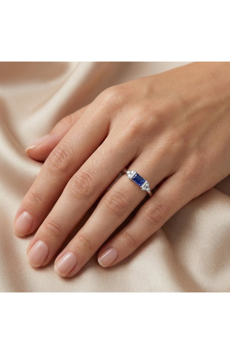 Bliss Diamond 1/3Ct Thin Sapphire Diamond Stackable Wedding Ring 14k Gold Lab Grown, Alternate, color, 14K White Gold