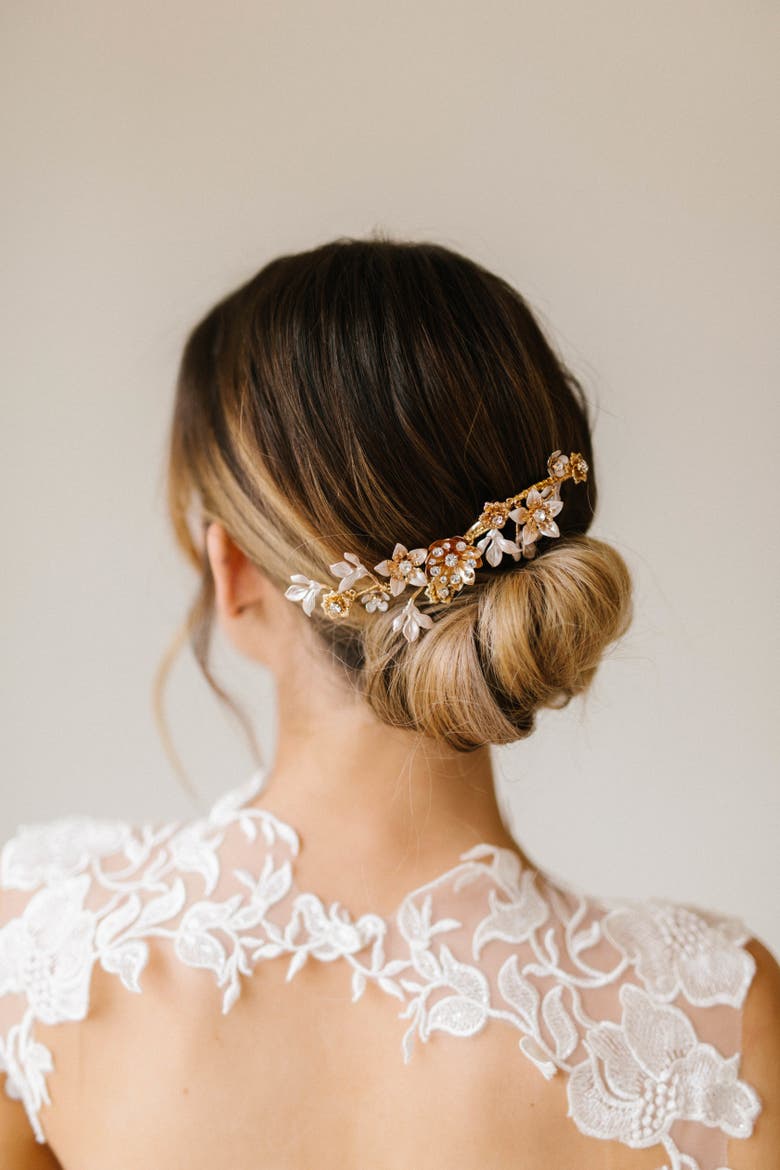 Greer Bridal Comb, Alternate, color, Gold