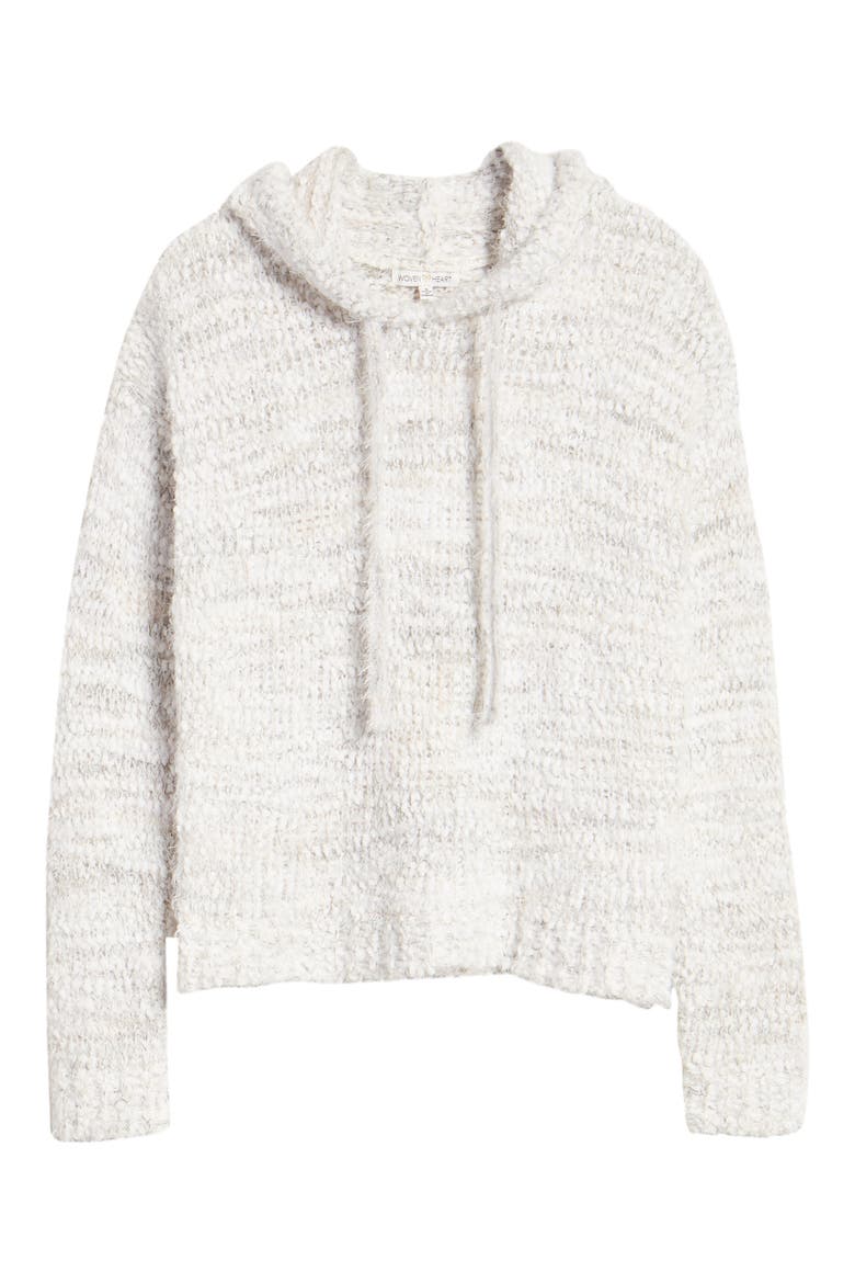 Hooded Cable Knit Sweater, Alternate, color, IVORY