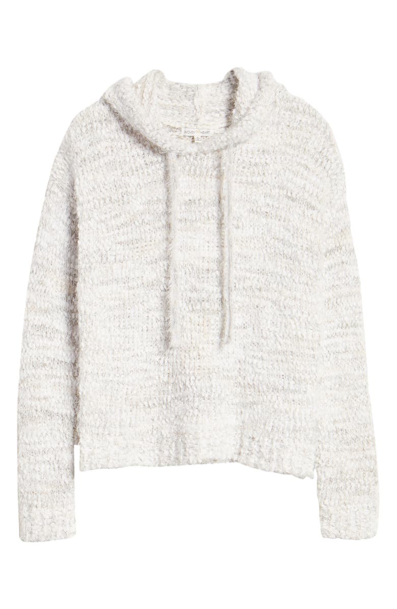 Woven Heart Hooded Cable Knit Sweater, Alternate, color, 