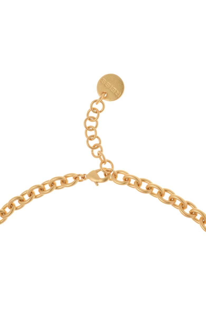 Reiss Tia Tumbled Metal Collar Necklace, Alternate, color, Gold Tone