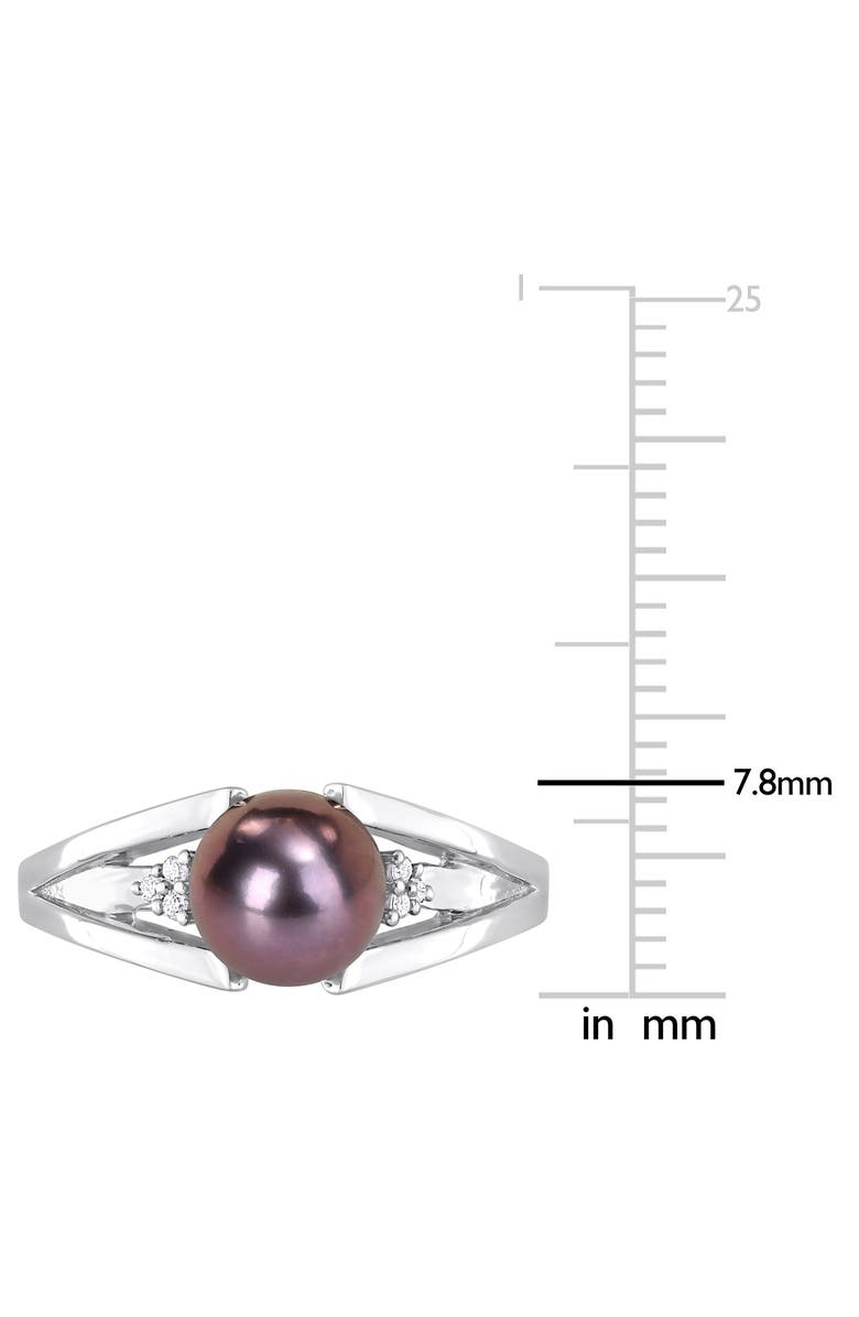 DELMAR Cultured Freshwater Pearl & Diamond Ring - 0.04ct., Alternate, color, 