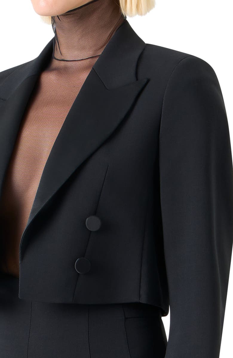 Akris Short Wool Blend Jacket, Alternate, color, Black