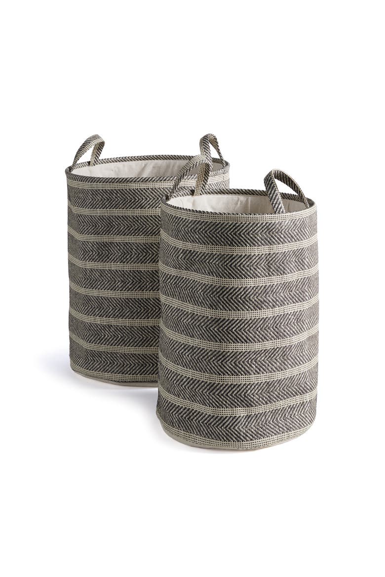 Marleigh Round Baskets Set of 2, Main, color, Black