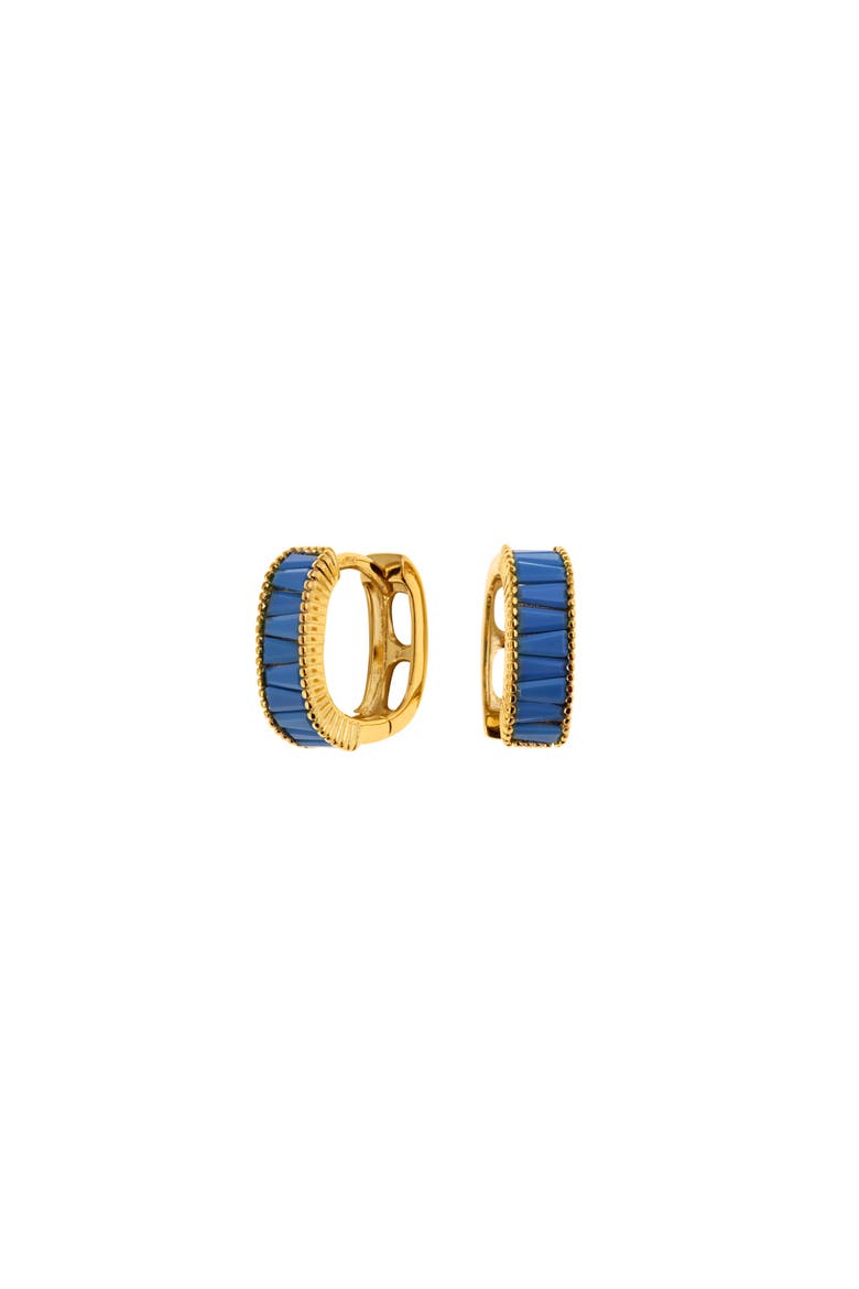 Turquoise Hoops, Main, color, Silver Gold Plated