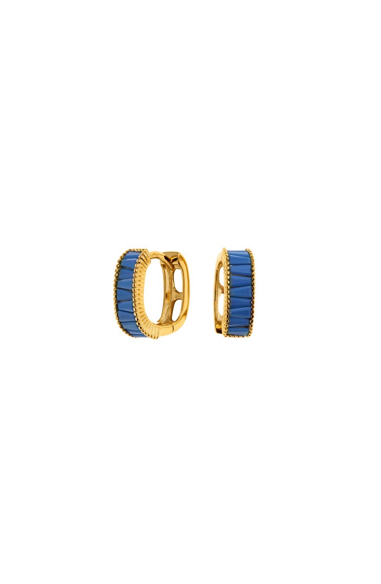 Arte Nova Jewellery Turquoise Hoops, Main, color, Silver Gold Plated