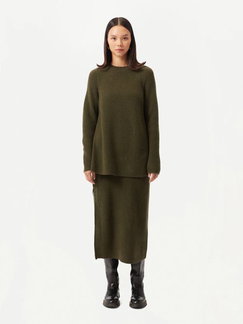 Shop Gobi Mongolian Cashmere Cashmere Sweater With Side Zipper In Capulet Olive
