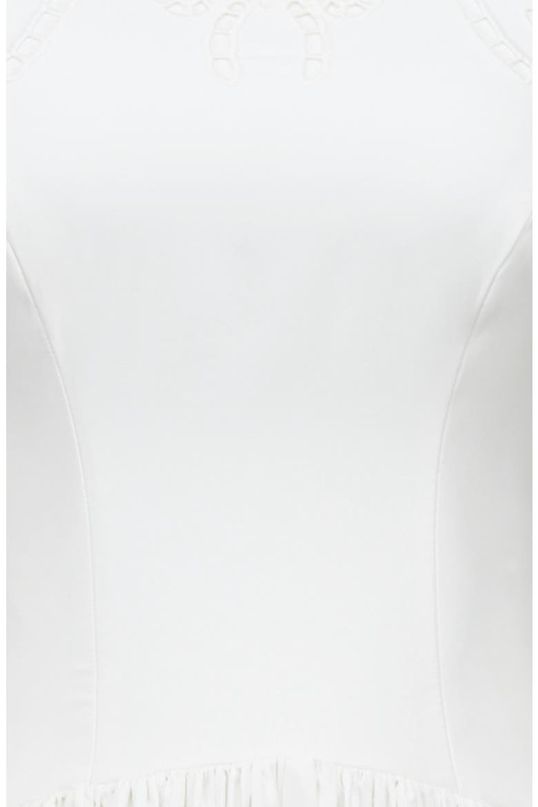 Lauren Broderie Anglaise Midi Dress, Alternate, color, WHITE