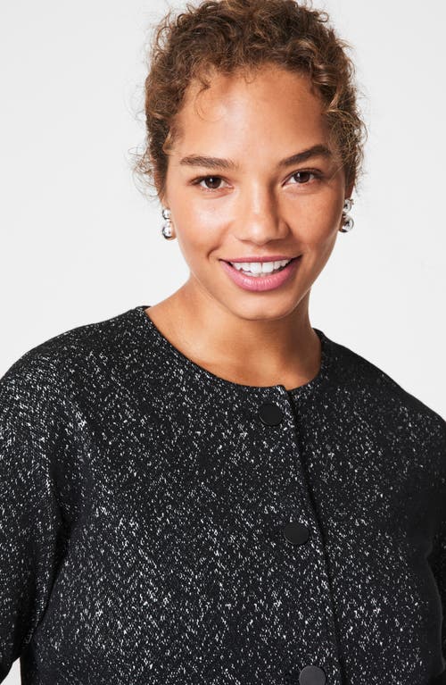 Spanx ® Herringbone Ponte Knit Bomber Jacket In Black