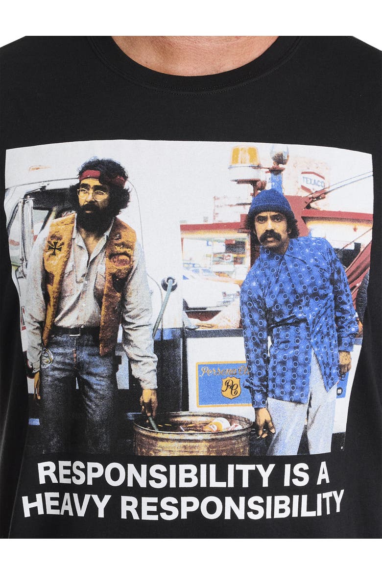 Big & Tall Cheech and Chong Responsibility Graphic Tee, Alternate, color, BLACK