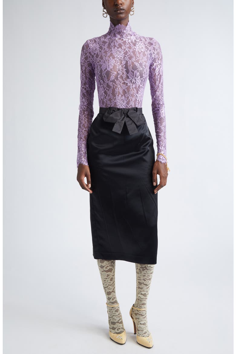 Sheer Lace Bodysuit, Alternate, color, PURPLE