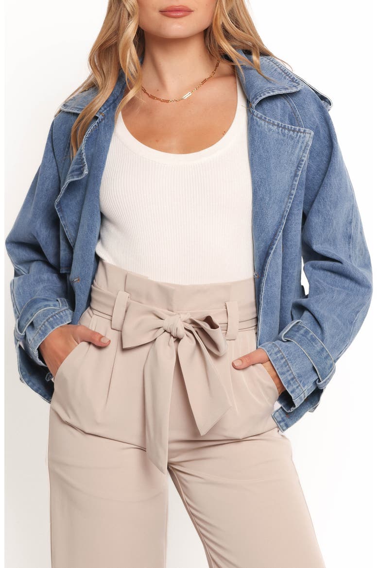 Westwood Double Breasted Crop Denim Jacket, Main, color, DENIM