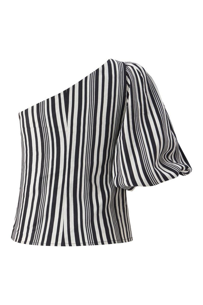 One Shoulder Striped Blouse, Alternate, color, ORIGINAL