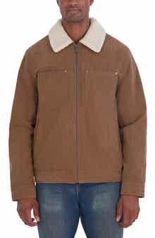 Faux Shearling Collar Corduroy Jacket