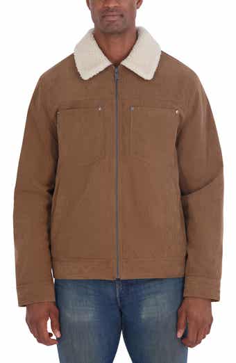 Faux Shearling Collar Corduroy Jacket