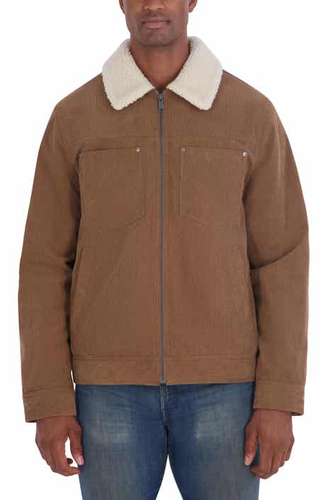Faux Shearling Collar Corduroy Jacket