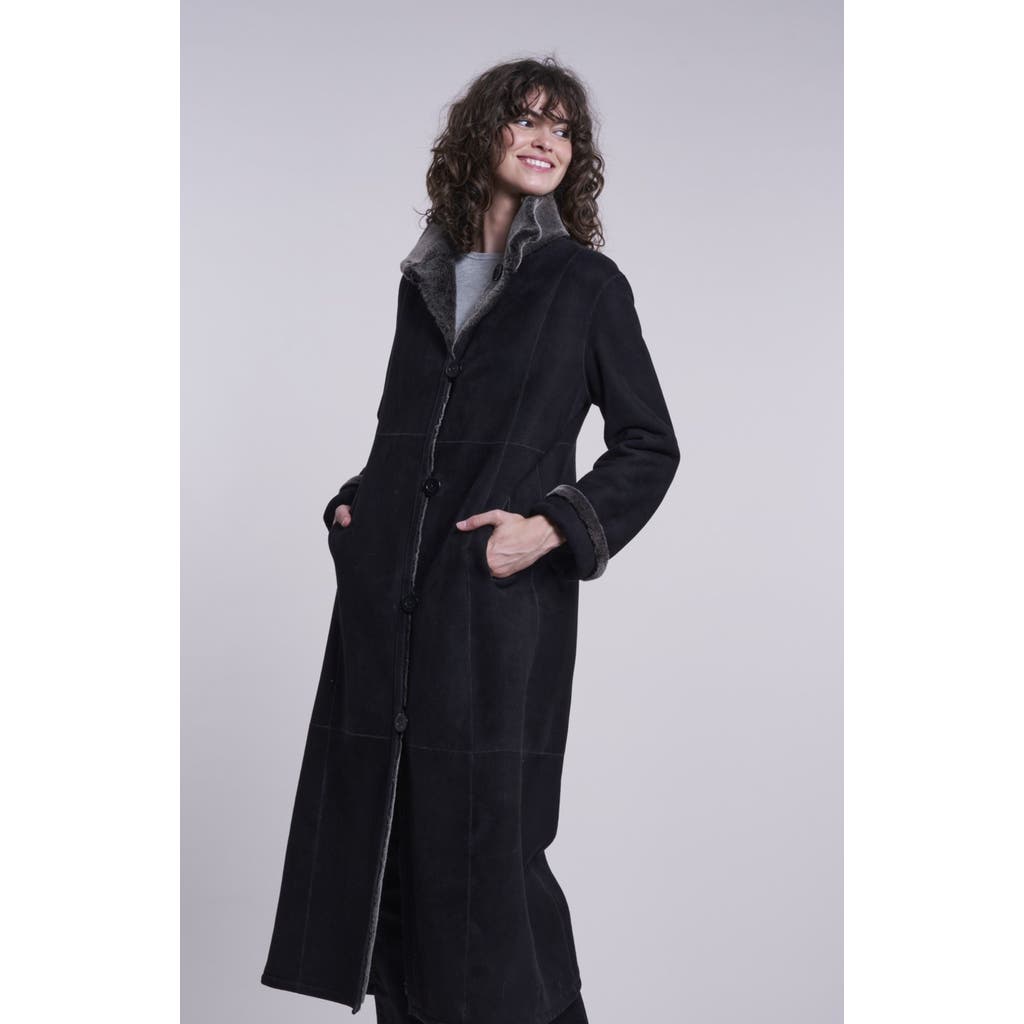 Blue Duck Spanish Merino Shearling Coat In Black