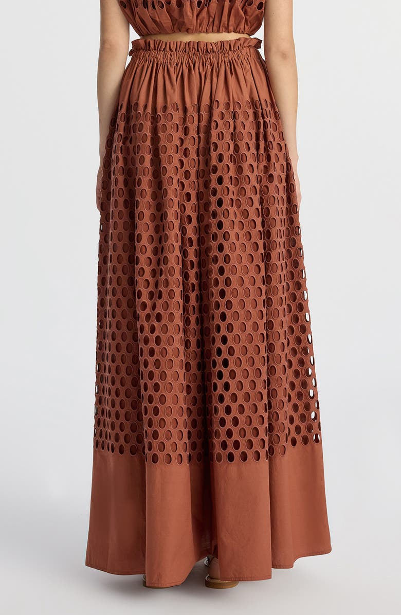 A.L.C. Flora Cotton Eyelet Maxi Skirt, Alternate, color, Sequoia