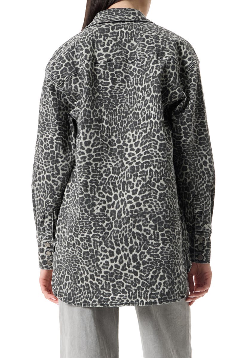 Robert Rodriguez Simone Oversized Button Down Shirt, Alternate, color, Silver Cloud Leopard