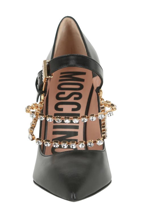 Moschino Rhinestone-embellished Leather Pumps