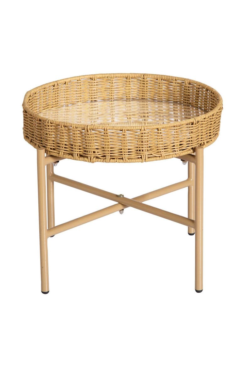 Washable Wicker Mirrored Table, Alternate, color, Brown