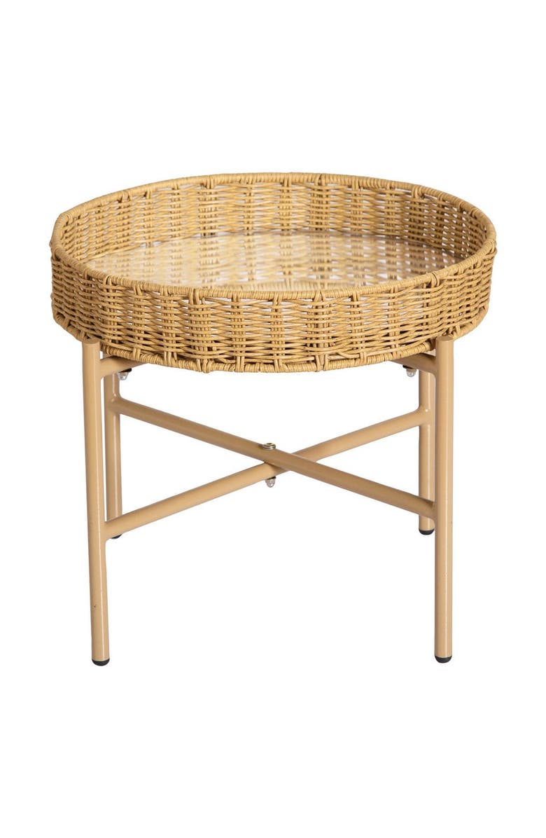 Kaplan Early Learning Company Washable Wicker Mirrored Table, Alternate, color, Brown