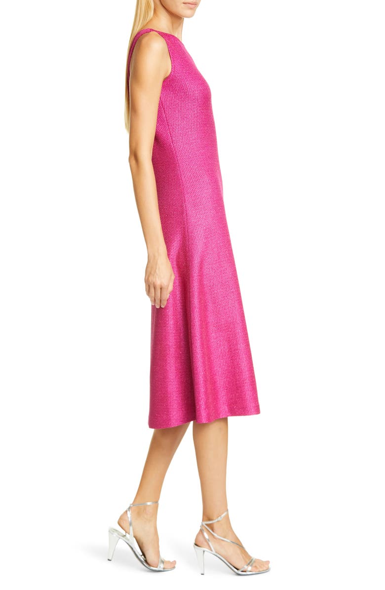 St. John Evening Textured Metallic Inlay Knit Dress, Alternate, color,