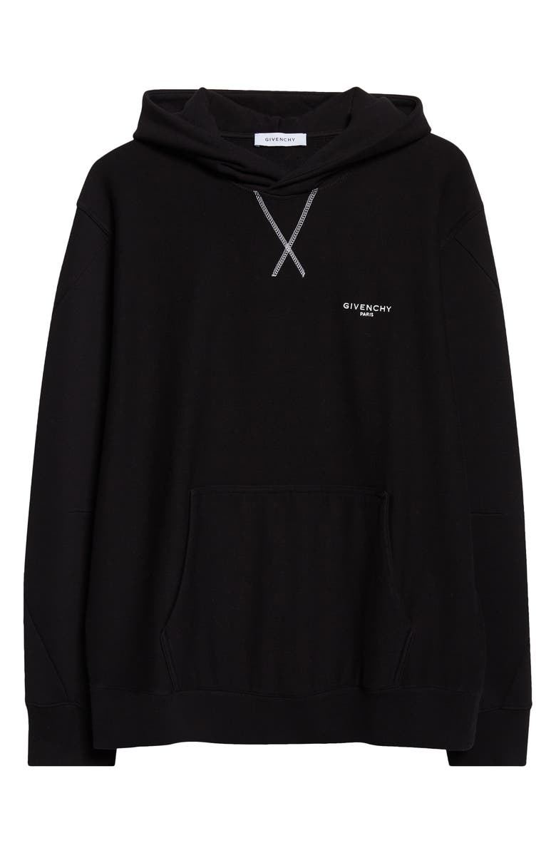 Givenchy Regular Fit Couture Seam Hoodie, Alternate, color, Black
