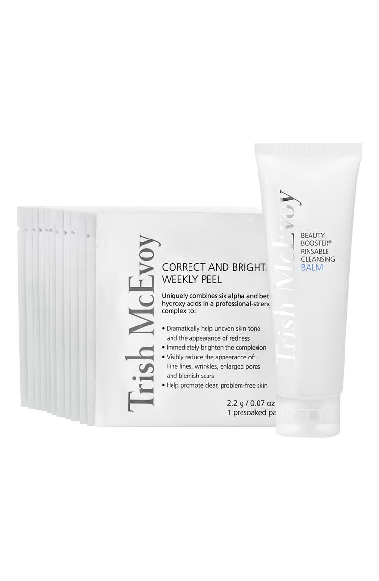 Trish McEvoy Boost & Brighten Cleansing Balm & Weekly Peel Set, Main, color,