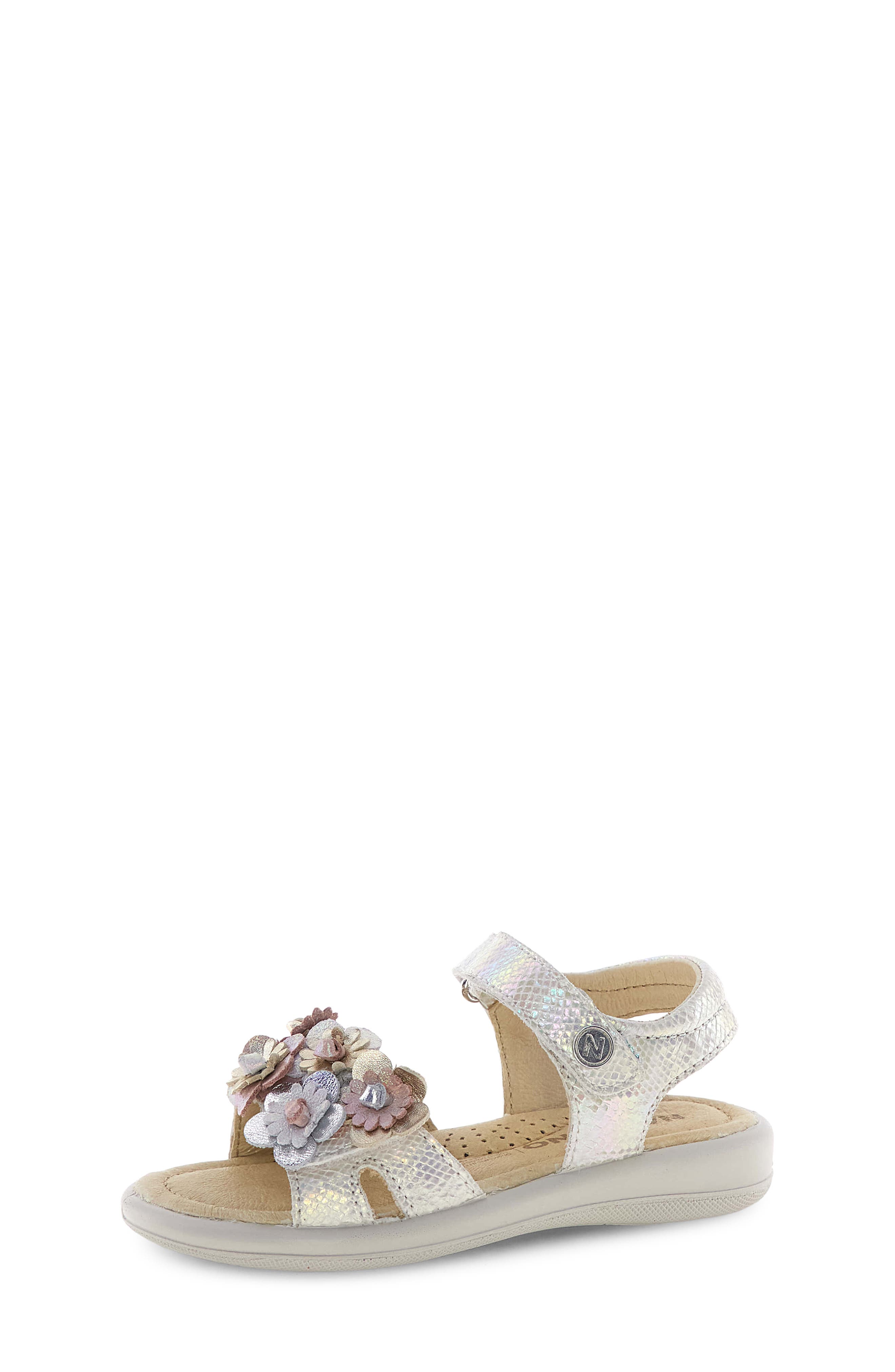 Naturino Brahma Appliqué Sandal, Main, color, White