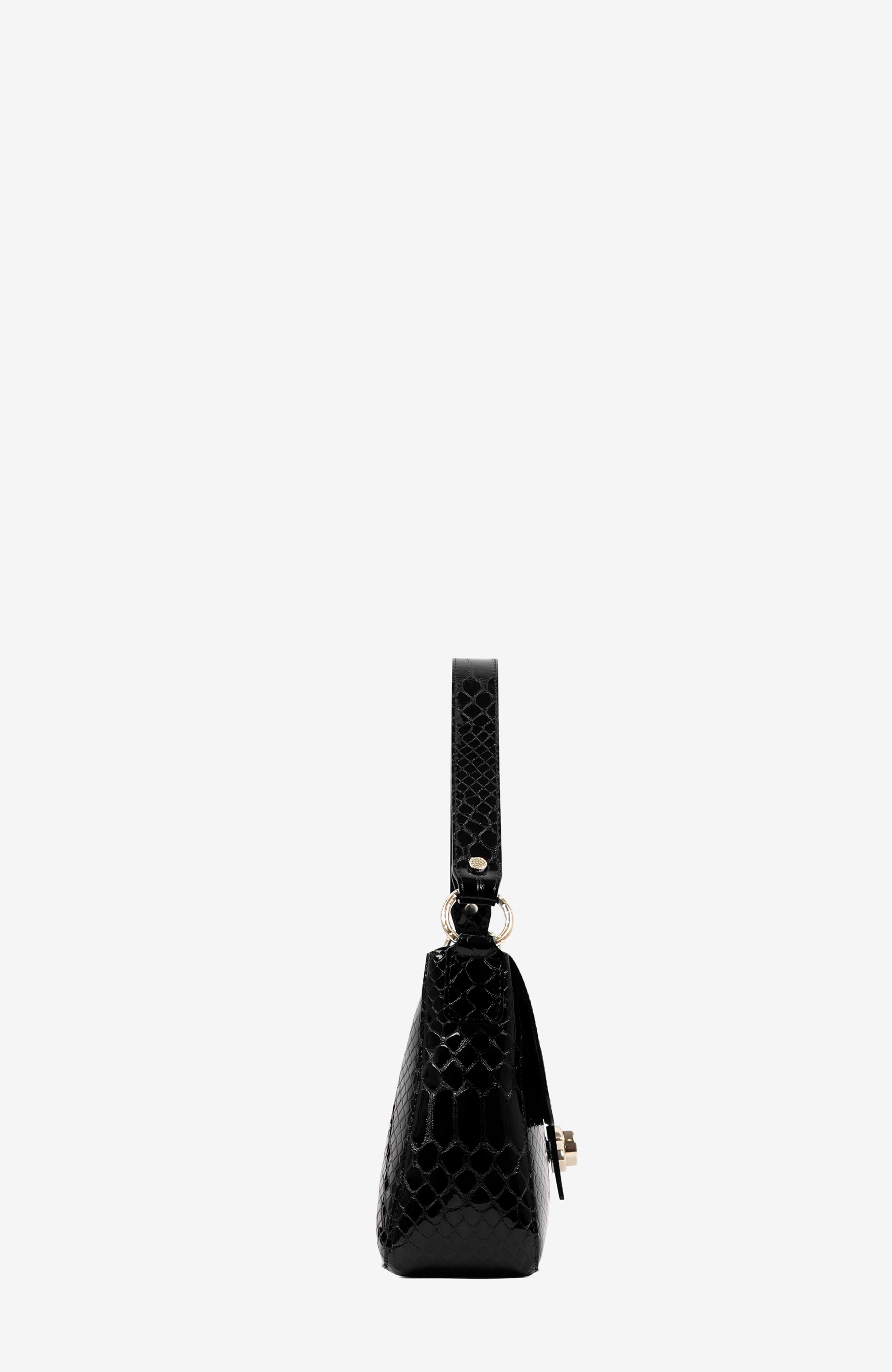 Gallop 515 Patent Leather Handbag, Alternate, color, Black