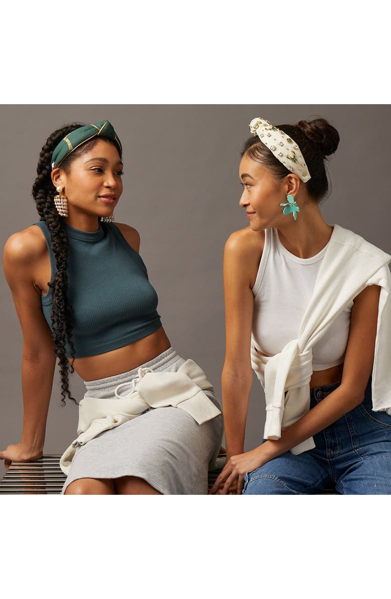 Lele Sadoughi NBA Milwaukee Bucks Embroidered Headband, Alternate, color, 