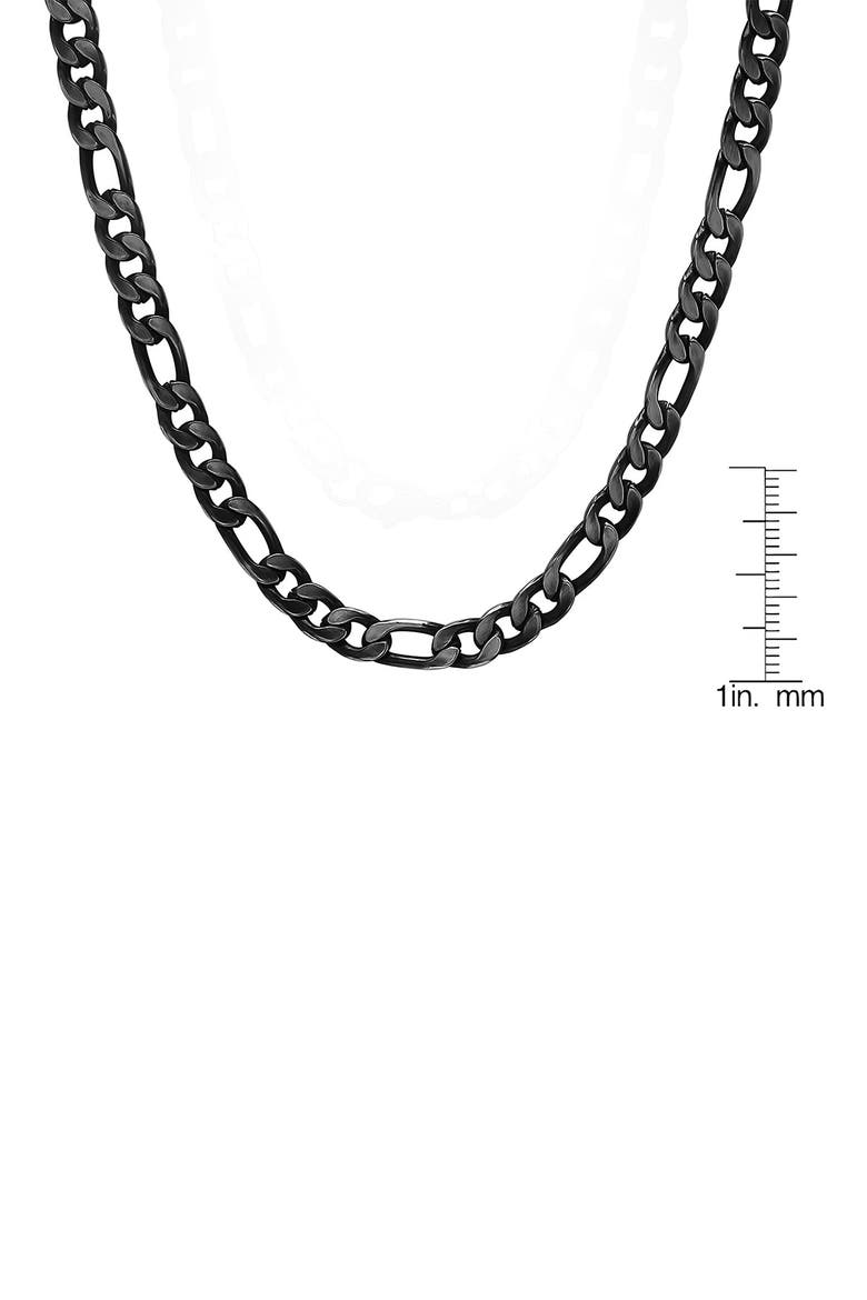 Black Stainless Steel Chain Link Necklace, Alternate, color, BLACK