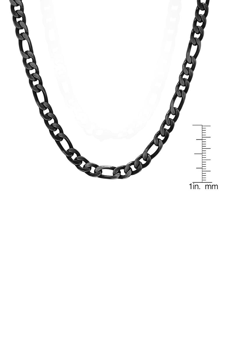 HMY JEWELRY Black Stainless Steel Chain Link Necklace, Alternate, color, Black