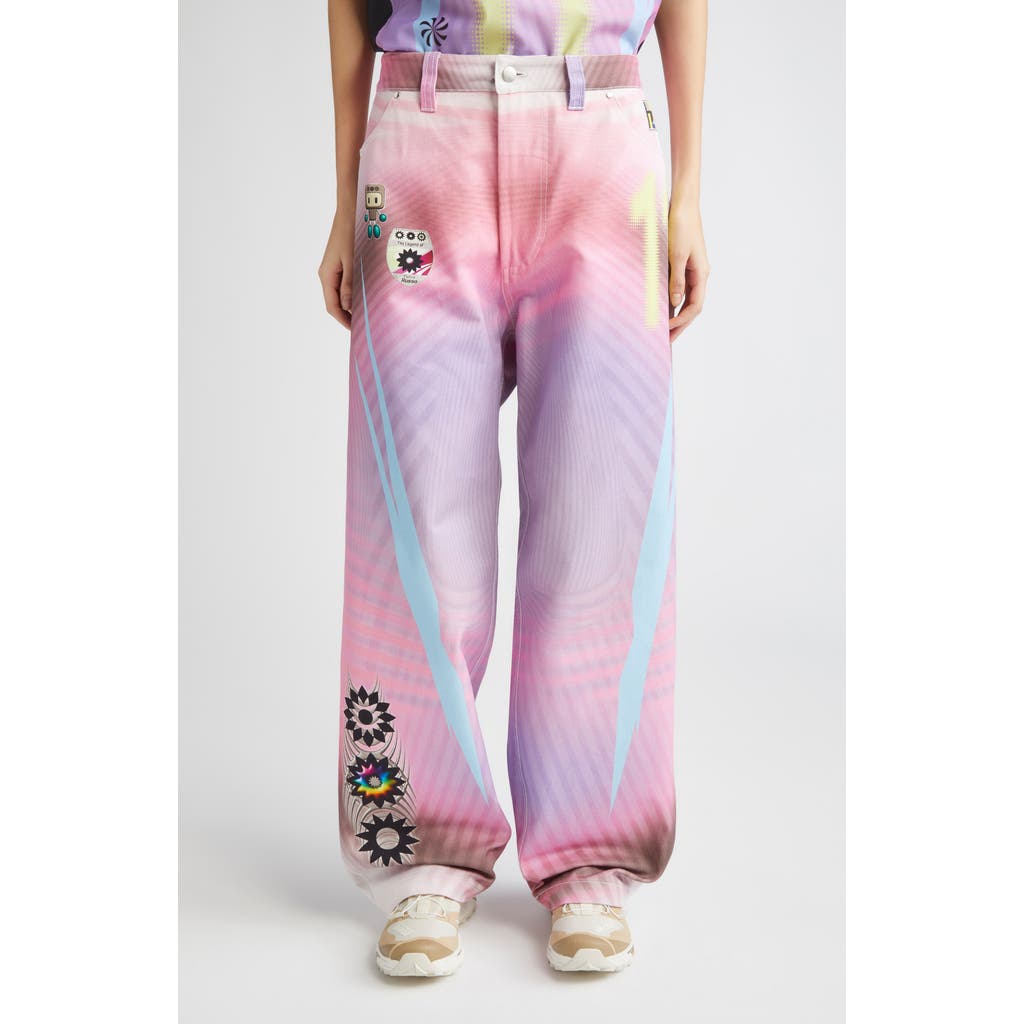 Paolina Russo Baggy Wide Leg Jeans In Pink