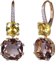 Kahn High Jewelry Smoky & Lemon Quartz Earrings with Diamonds