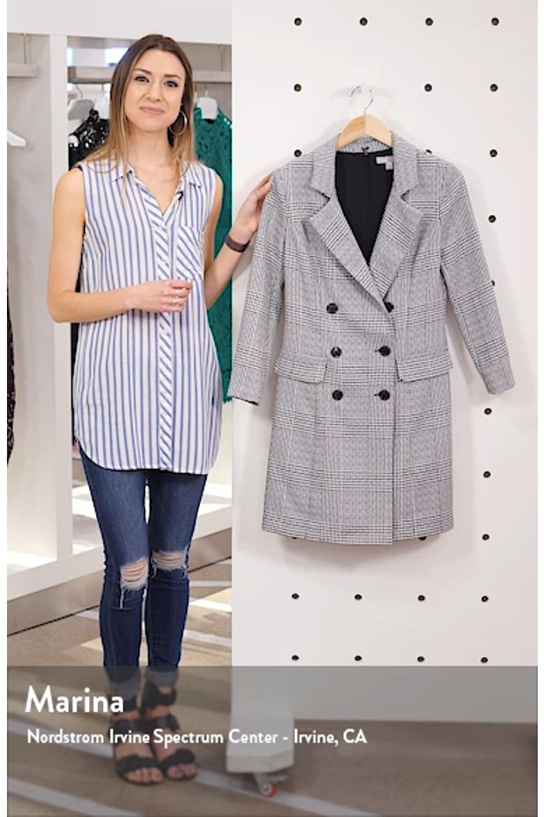 Plaid Long Sleeve Blazer Dress video