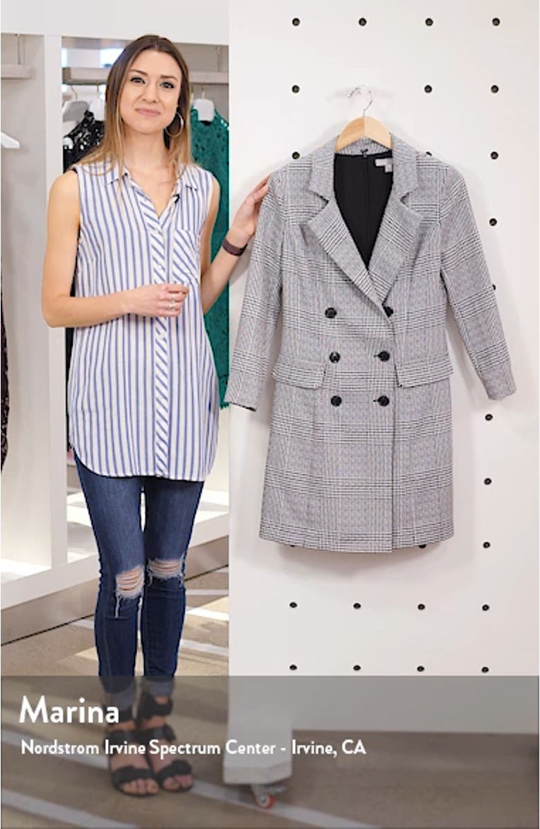 Plaid Long Sleeve Blazer Dress, sales video thumbnail