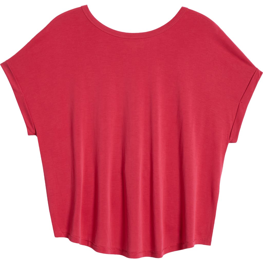 Shop Lucky Brand Sandwash Short Dolman Sleeve Knit Top In Jester Red
