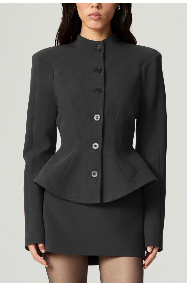 Nocturne Stand Collar Sculpted Jacket, Alternate, color, 