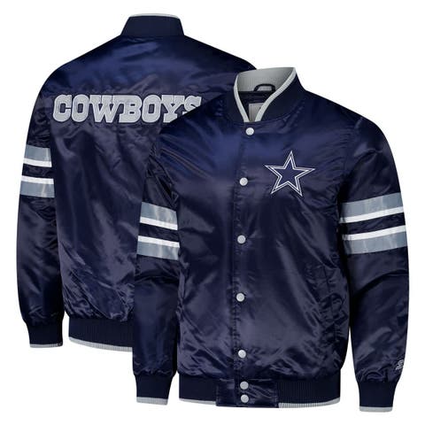 Men's Starter  Navy Dallas Cowboys Scout I Full-Snap Varsity Jacket