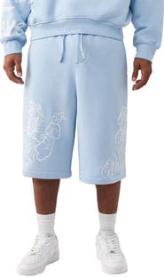 True Religion Tiger Script Drawstring Fleece Shorts