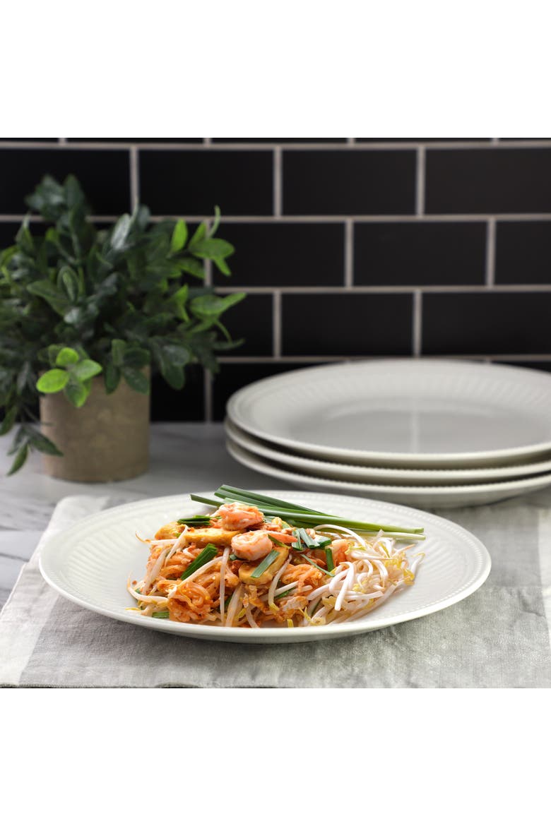 6 Piece Stoneware Dinner Plate Set, Alternate, color, White
