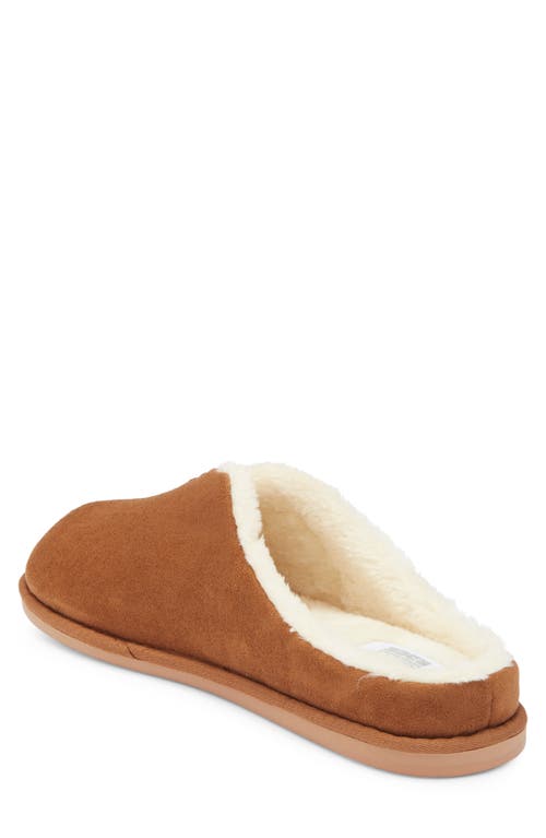 Nordstrom Rack Idris Faux Shearling Scuff Slipper In Brown