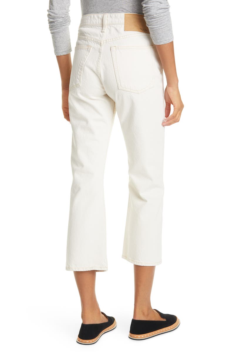 rag & bone Maya High Waist Crop Flare Jeans, Alternate, color, Ecru