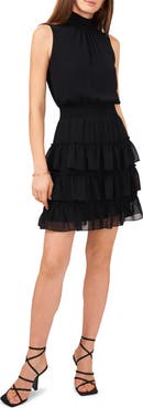 1.STATE Smock Neck Sleeveless Fit & Flare Dress