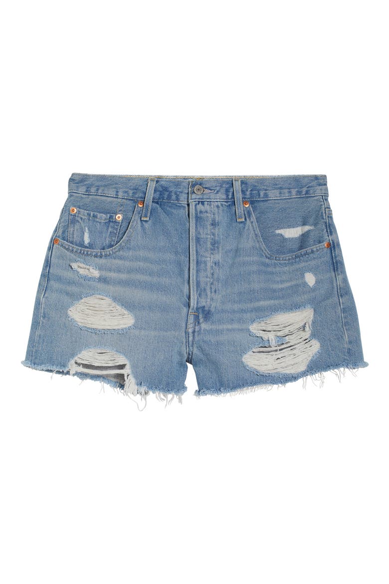 501® Original Ripped Cutoff Denim Shorts, Alternate, color, CAMP POINT