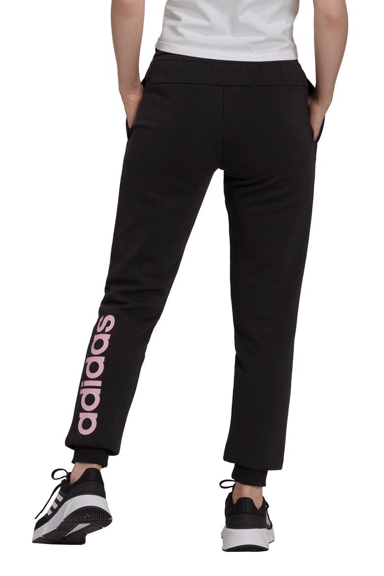 Embroidered Jogger Pants, Alternate, color, BLACK/ TRUE PINK